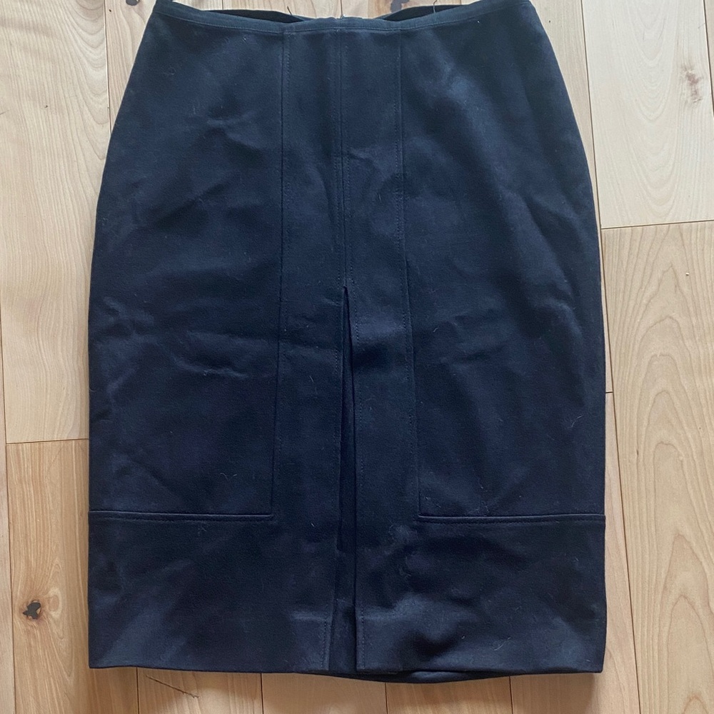 Barneys New York Classic Black Pencil Skirt